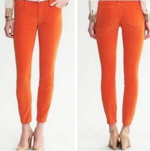 Banana Republic Corduroy Ankle Skinny Pants in Winter Orange